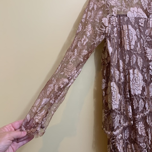 Rina DiMontella | Vintage Sequin French Lace 1920s Style Lace Tiered Dress 14 - Picture 11 of 17